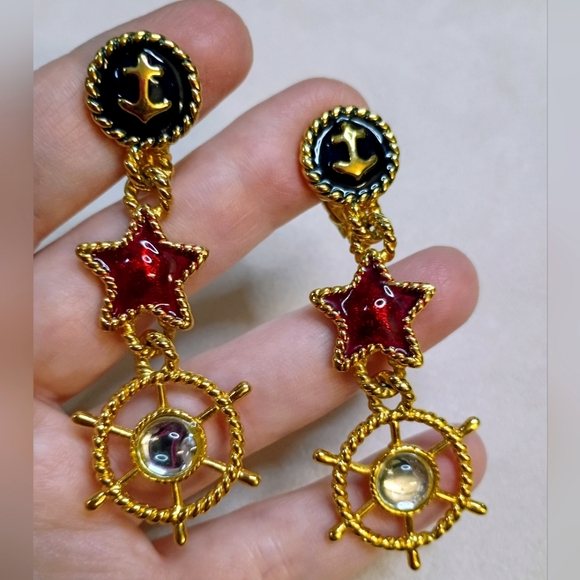 Vintage Trifari Nautical Clip-on Earrings